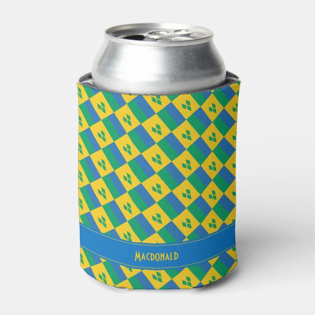 ST VINCENT GRENADINES Flag Personalised Can Cooler (Can Front)