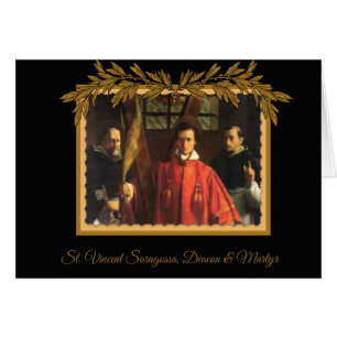 St. Vincent Saragossa Deacon-Martyr Prayer Card