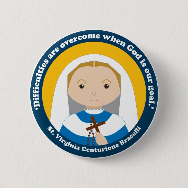 St. Virginia Centurione Bracelli 6 Cm Round Badge (Front)
