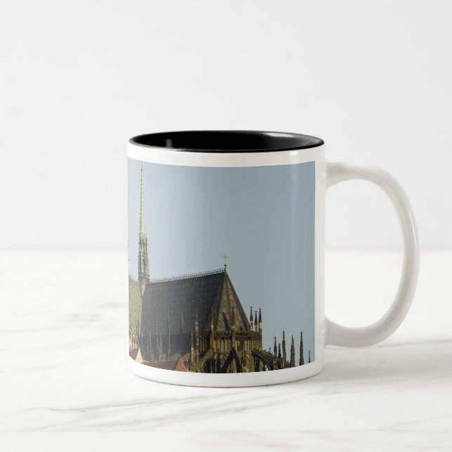 St. Vitus Cathedral and Prague Castle, one of Two-Tone Coffee Mug (Right)