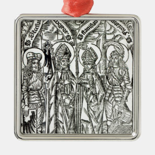 St. Wenceslaus, Adalbert,Stanislaus St. Florian Metal Ornament
