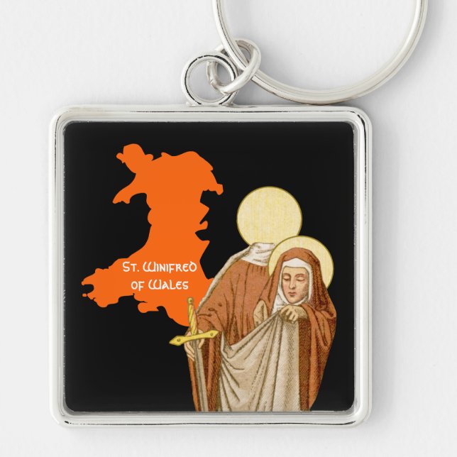 St. Winifred of Wales (P 002) Key Ring (Front)