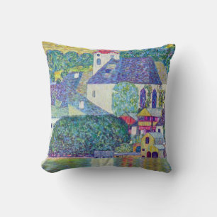 St. Wolfgang Church by Gustav Klimt, Victorian Art Cushion