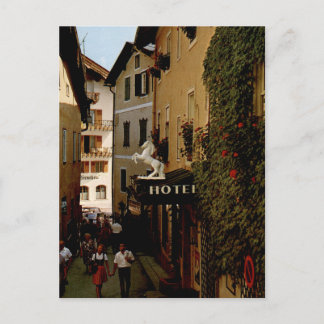 St Wolfgang White Horse Hotel Vintage Street Postcard