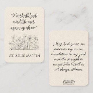 St. Zelie Martin Consolation Miscarriage Holy Card
