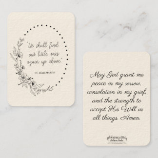 St. Zelie Martin Consolation Miscarriage Holy Card