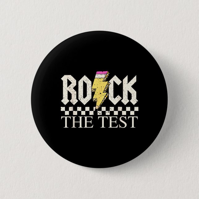 Staar State Testing Day Rock The Test ABCD Teacher 6 Cm Round Badge (Front)