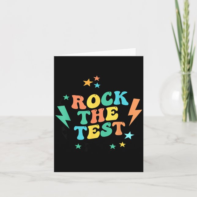 Staar State Testing Test Day Motivation Shirt Rock Card (Front)