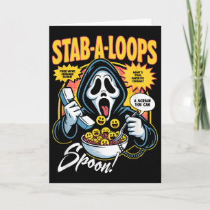 Stab-a-loops Horror Cereal Box Halloween  Card