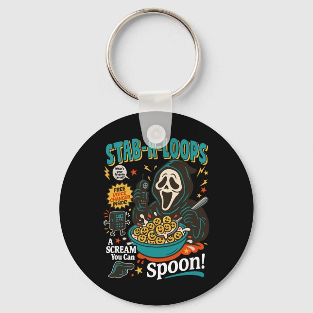 Stab-a-loops Horror Cereal Box Halloween Killer Br Key Ring (Front)