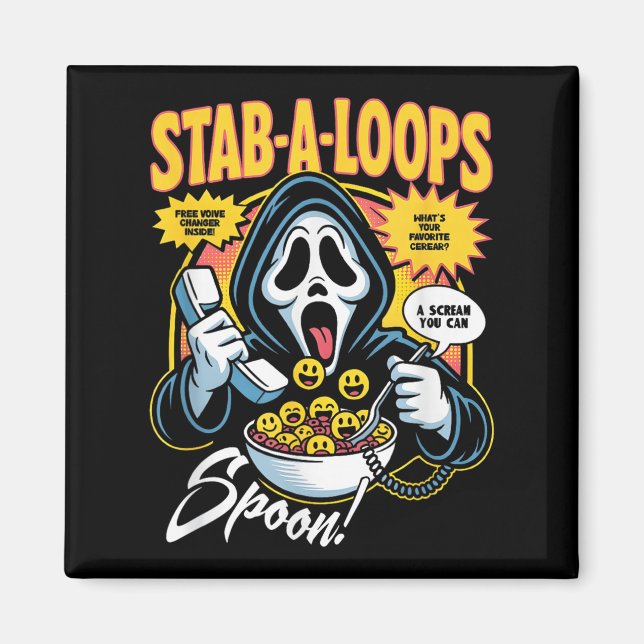 Stab-a-loops Horror Cereal Box Halloween  Magnet (Front)