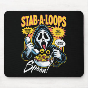 Stab-a-loops Horror Cereal Box Halloween Mouse Pad