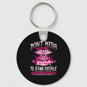 Stab People Funny Nurses Nursing Artwork Key Ring