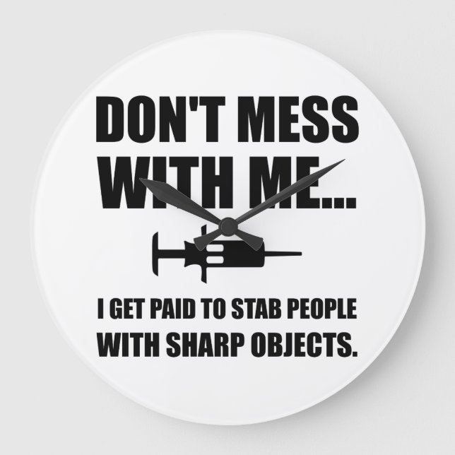 Stab Syringe Medical Large Clock (Front)