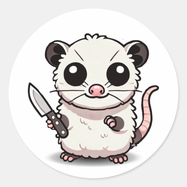 Stabbility: The Kawaii Possum Classic Round Sticker (Front)