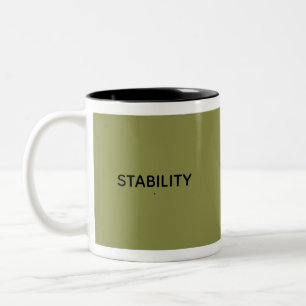 Stability Calm Olive Green Motivational Minimal Two-Tone Coffee Mug