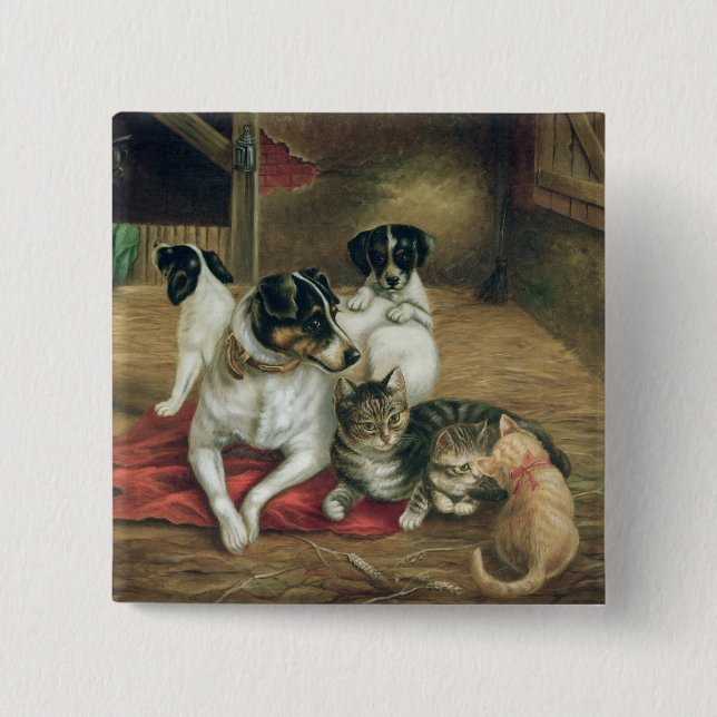 Stable friends 15 cm square badge (Front)