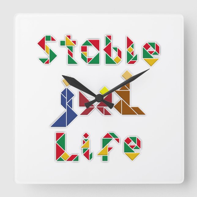 Stable Life Square Wall Clock (Front)