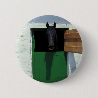 Stabled Horse with French Door 6 Cm Round Badge