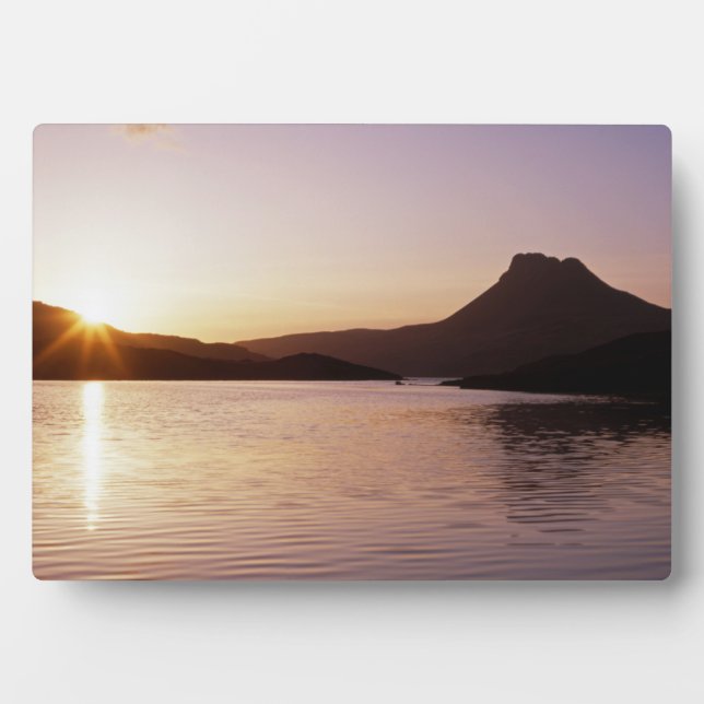 Stac Pollaidh sunset Scotland Plaque (Front)