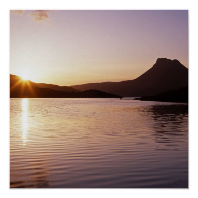Stac Pollaidh sunset Scotland Poster (Front)