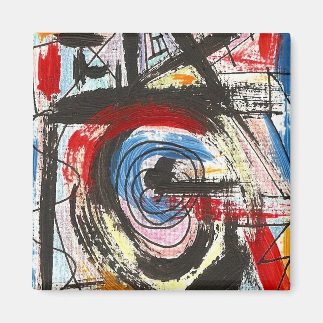 Staccato-Hand Painted Abstract Art Magnet (Front)