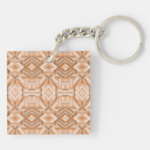 Staccato Orange Abstract Soft Pastel Art Key Ring
