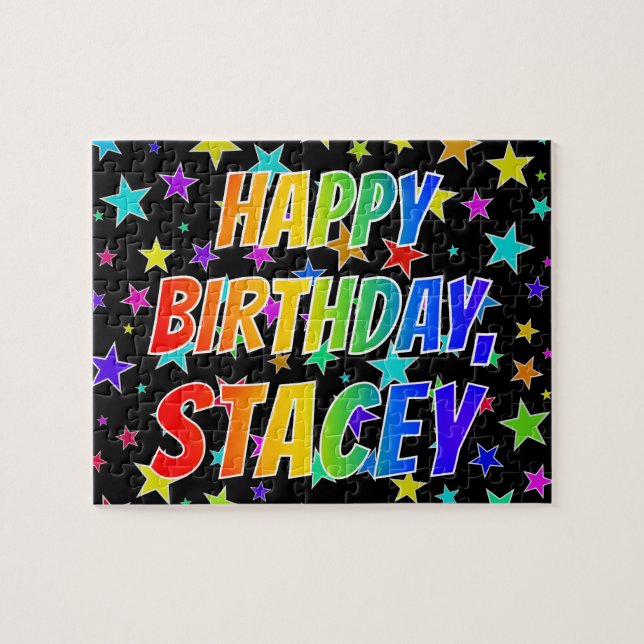 "STACEY" First Name, Fun "HAPPY BIRTHDAY" Jigsaw Puzzle (Horizontal)