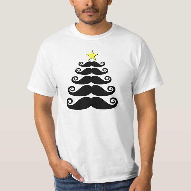 Stache-mas Tree T-Shirt (Front)