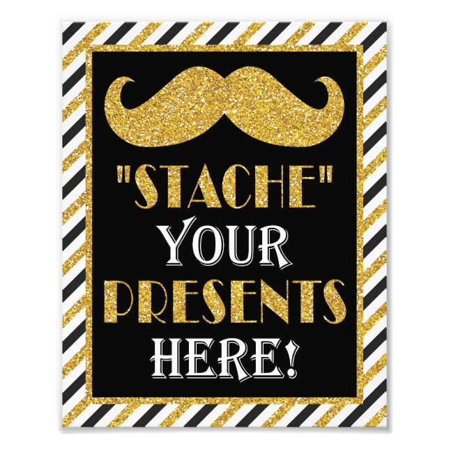 Stache Your Presents Here • 8 x10 Moustache Print (Front)
