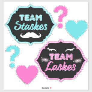 Staches or Lashes Cute Gender Reveal Baby Shower