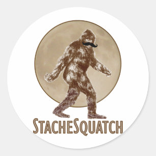 STACHESQUATCH I Moustache if you've Seen My Classic Round Sticker