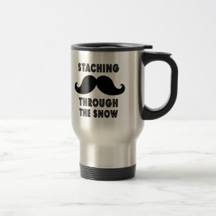 STACHING THROUGH THE SNOW   BLACK TRAVEL MUG