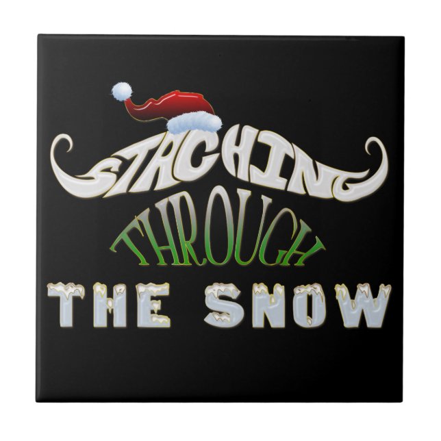 Staching Through the Snow Ceramic Tile (Front)