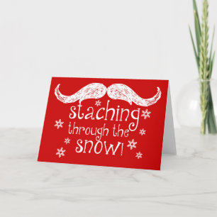 staching through the snow holiday card