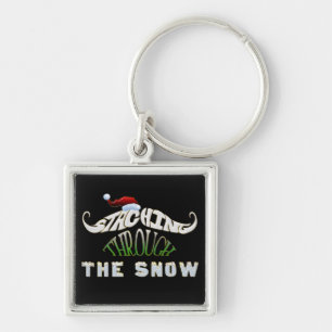 Staching Through the Snow Key Ring