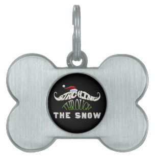 Staching Through the Snow Pet Name Tag