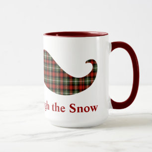 Staching Through the Snow Plaid Christmas Mug