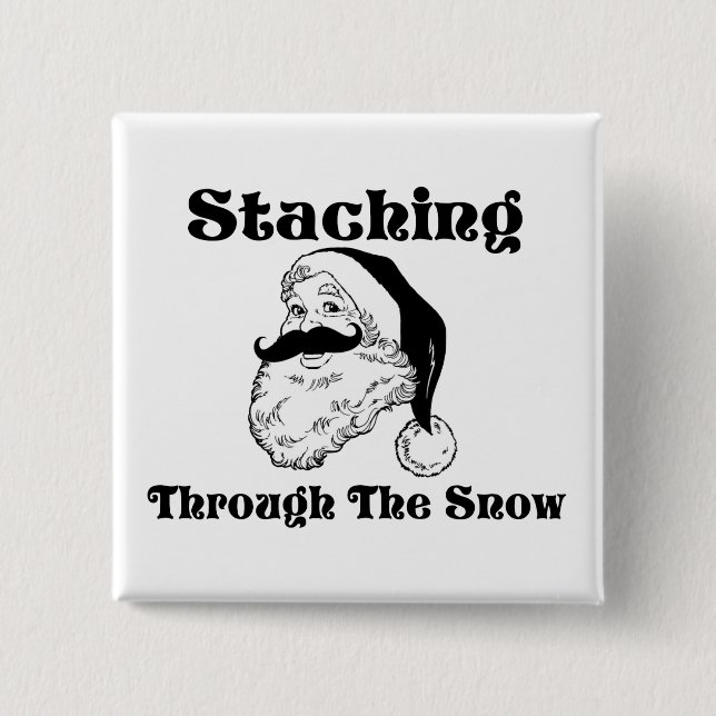 Staching Through The Snow Santa 15 Cm Square Badge (Front)