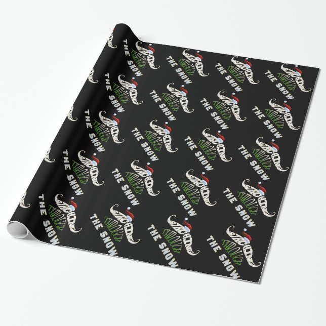 Staching Through the Snow Wrapping Paper (Unrolled)