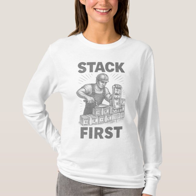 Stack First Financial Empowerment Bricklayer Stack T-Shirt (Front)