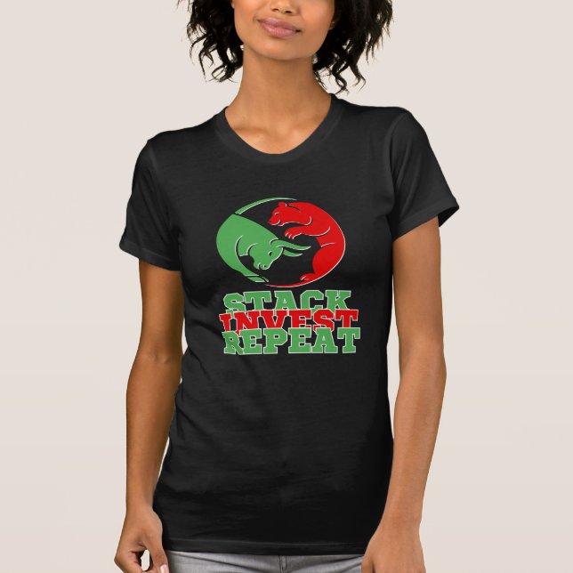 Stack Invest Repeat™ Wealth Builder Bulls & Bears T-Shirt (Front)