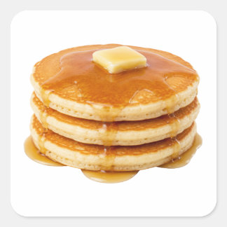 Stack of American Pancakes Image Square Sticker