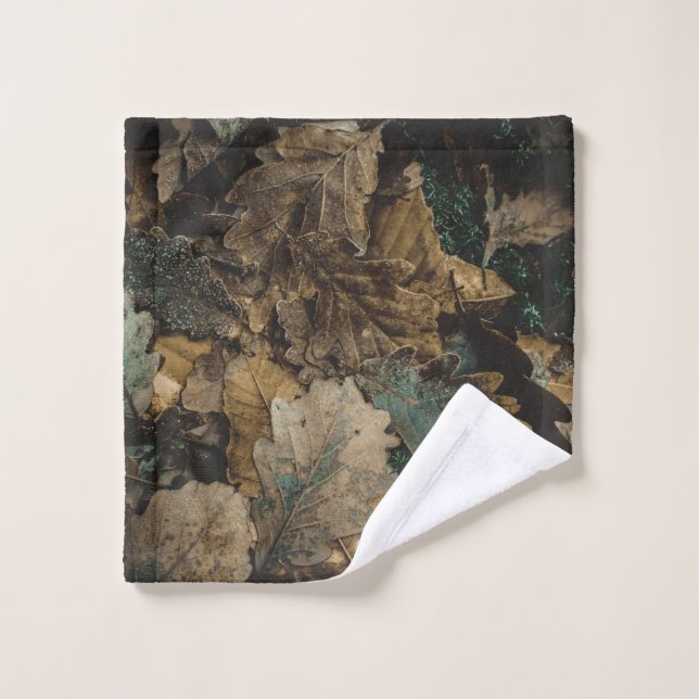 Stack of assorted leaves photo wash cloth (Wash Cloth)
