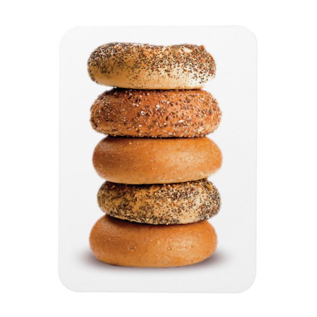 STACK OF BAGELS LOX LOVE SESAME POPPY SEED EVERY MAGNET (Vertical)