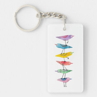 Stack of Birds Key Ring