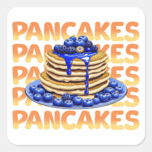 Stack of Blueberry Pancakes Square Sticker
