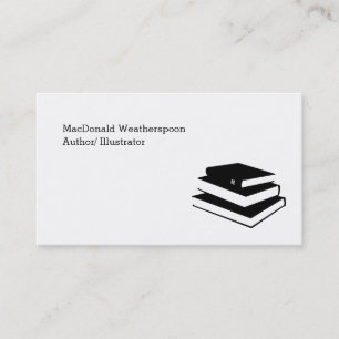 Stack of Books Author Writer Business Cards Custom