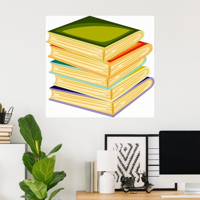 Stack of Books Book Lover Art and Reading  Poster (Creator Uploaded)