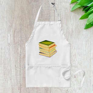 Stack of Books Book Lover Art and Reading  Standard Apron